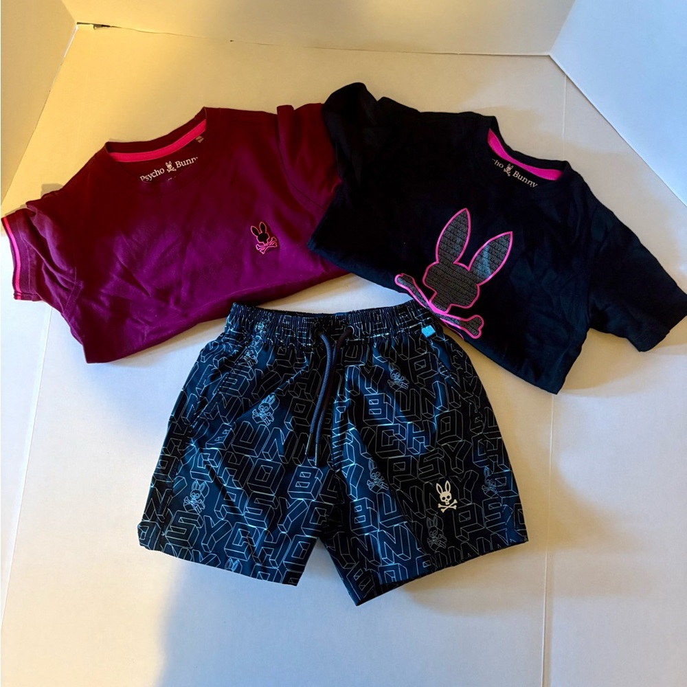 Psycho Bunny Maroon and Black Kids Set